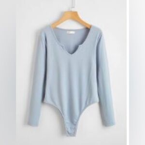 ROMWE Blue Fitted Bodysuit